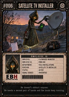 Flatwoods Monster — Hire card example